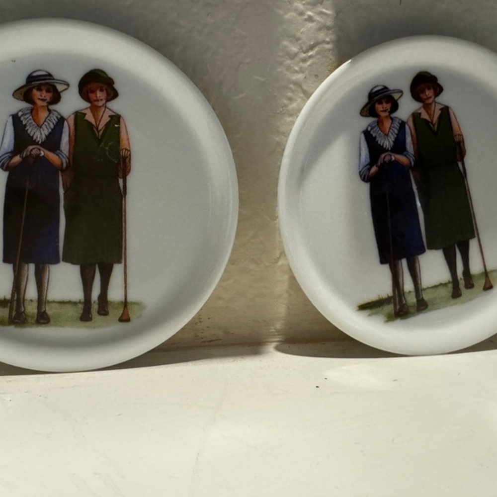 Vintage Ceramic Woman’s Golf Theme Coasters‎ - Picture 3 of 7
